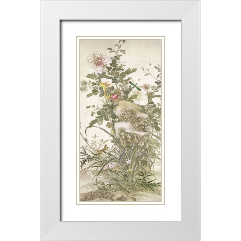 Chinoiserie Panel IV White Modern Wood Framed Art Print with Double Matting by Hunziker, Steve