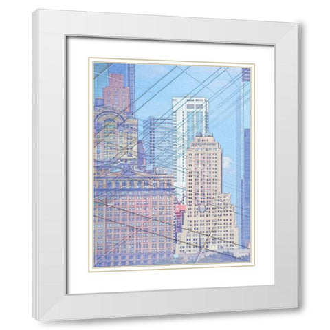 Cityworks I White Modern Wood Framed Art Print with Double Matting by Hunziker, Steve