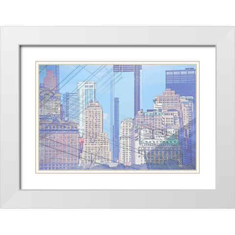 Cityworks V White Modern Wood Framed Art Print with Double Matting by Hunziker, Steve