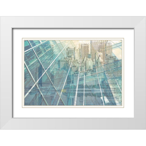 Cityworks VI White Modern Wood Framed Art Print with Double Matting by Hunziker, Steve