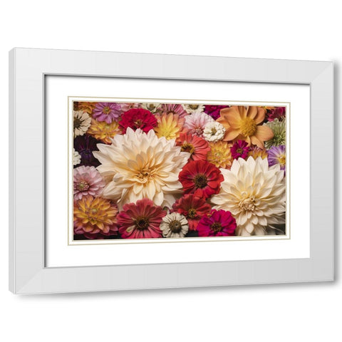 Dahlia Dream Scape  I White Modern Wood Framed Art Print with Double Matting by McLean, Leah