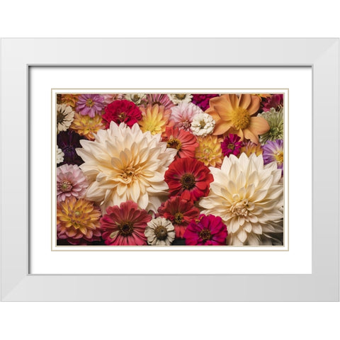 Dahlia Dream Scape  I White Modern Wood Framed Art Print with Double Matting by McLean, Leah