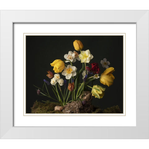 Sunny Spring Bounty  III White Modern Wood Framed Art Print with Double Matting by McLean, Leah