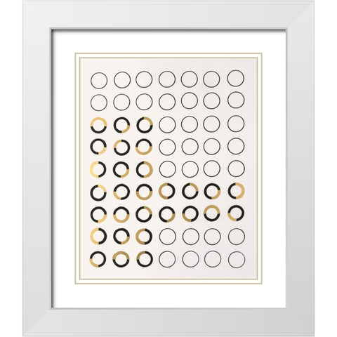 Minor Arc I White Modern Wood Framed Art Print with Double Matting by Lam, Vanna