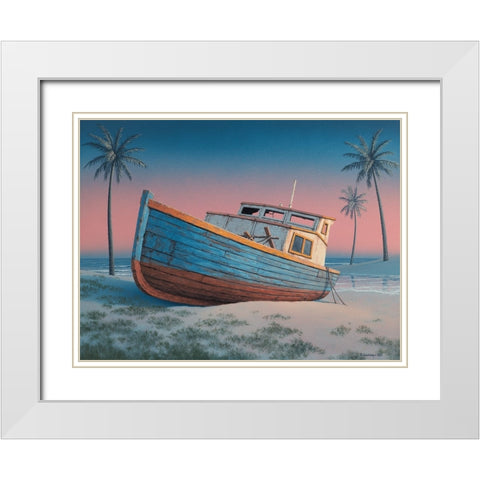 Barbados Sunset  I White Modern Wood Framed Art Print with Double Matting by Courtney, Richard