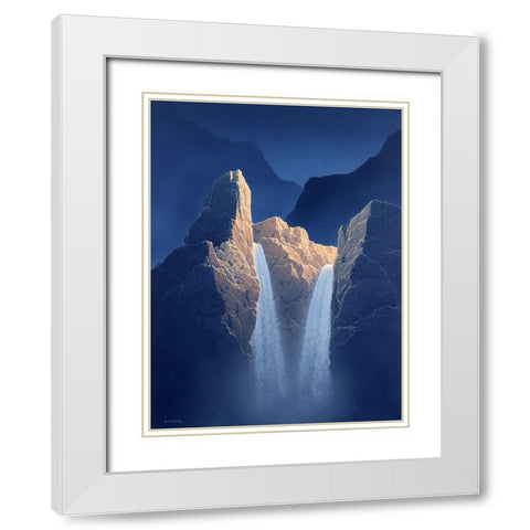 Solitude Mountain II White Modern Wood Framed Art Print with Double Matting by Courtney, Richard