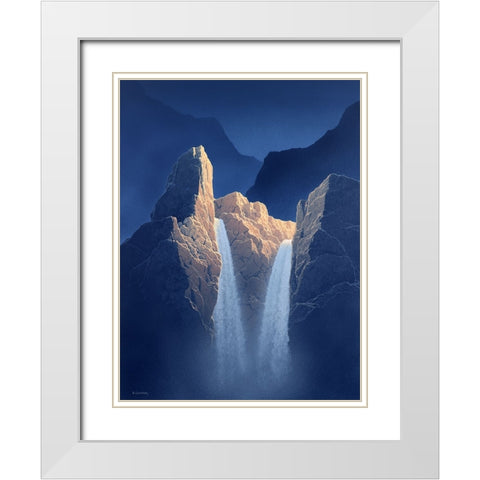 Solitude Mountain II White Modern Wood Framed Art Print with Double Matting by Courtney, Richard