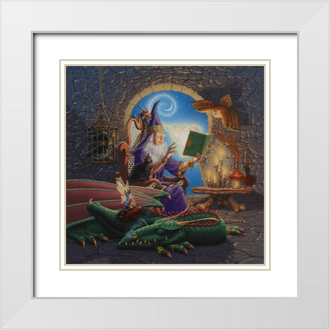 Wizards Lair White Modern Wood Framed Art Print with Double Matting by Courtney, Richard