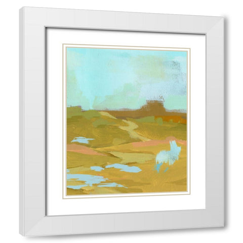 Folk Hills I White Modern Wood Framed Art Print with Double Matting by Green, Jacob