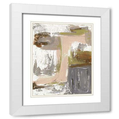 Facets II White Modern Wood Framed Art Print with Double Matting by Wang, Melissa