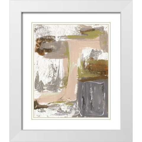 Facets II White Modern Wood Framed Art Print with Double Matting by Wang, Melissa