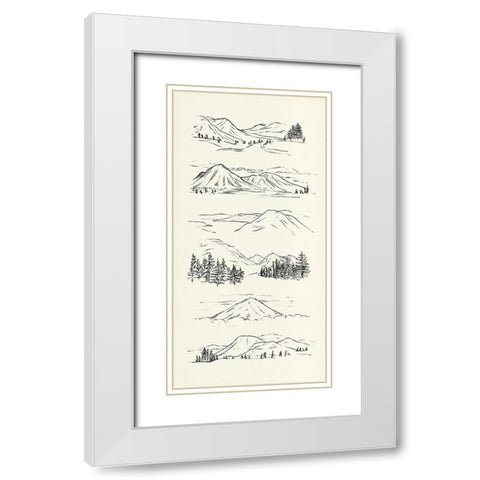 Mountain Ink I White Modern Wood Framed Art Print with Double Matting by Warren, Annie