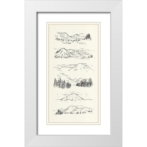 Mountain Ink I White Modern Wood Framed Art Print with Double Matting by Warren, Annie