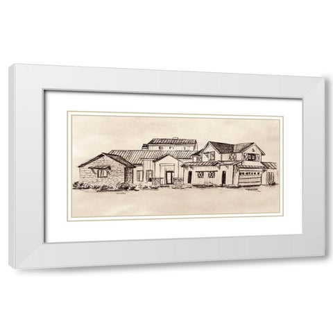 Village at Sunset I White Modern Wood Framed Art Print with Double Matting by Wang, Melissa