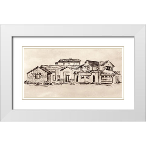 Village at Sunset I White Modern Wood Framed Art Print with Double Matting by Wang, Melissa