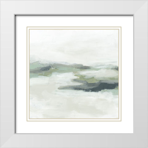 Sage Coast II White Modern Wood Framed Art Print with Double Matting by Vess, June Erica
