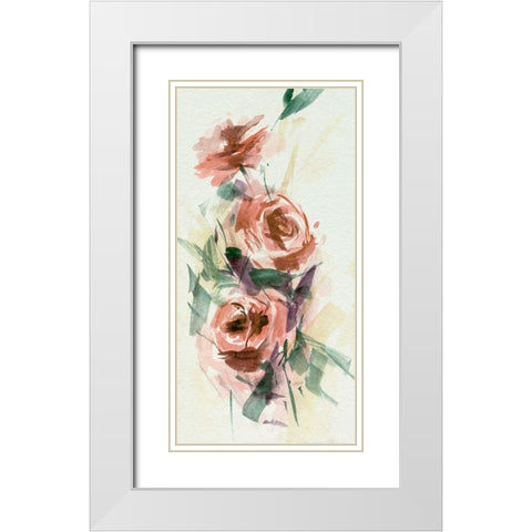 Rosa Flora IV White Modern Wood Framed Art Print with Double Matting by Wang, Melissa
