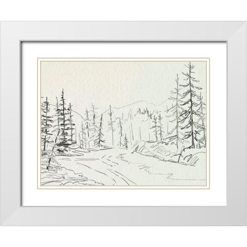 Piney Forest I White Modern Wood Framed Art Print with Double Matting by Caroline, Emma