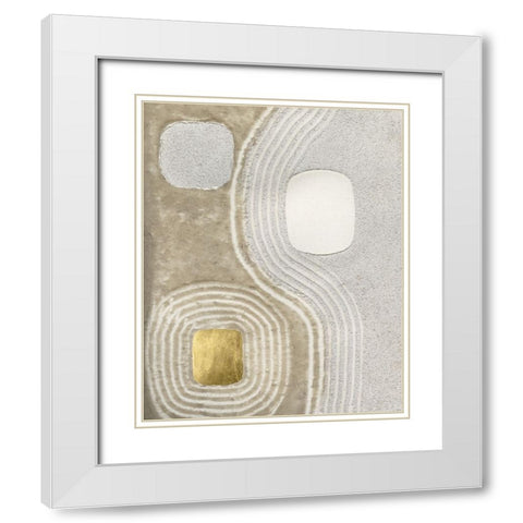 Golden Ishi I White Modern Wood Framed Art Print with Double Matting by Lam, Vanna