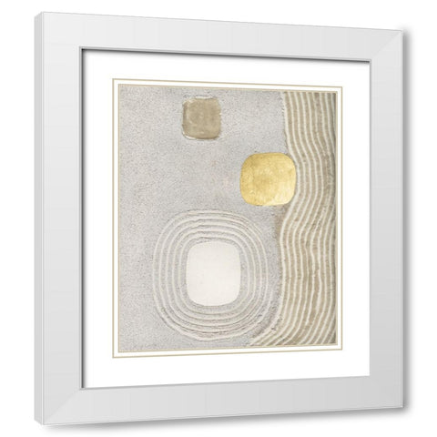Golden Ishi II White Modern Wood Framed Art Print with Double Matting by Lam, Vanna