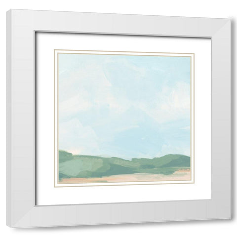 Sandbar Cameo II White Modern Wood Framed Art Print with Double Matting by Vess, June Erica