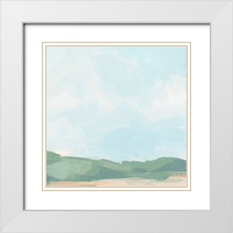 Sandbar Cameo II White Modern Wood Framed Art Print with Double Matting by Vess, June Erica