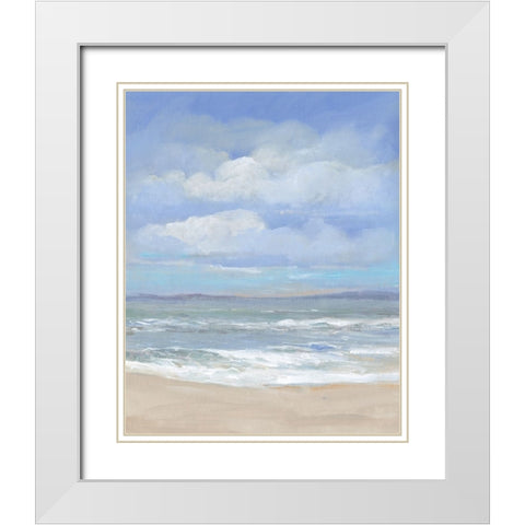 High Tide Beach I White Modern Wood Framed Art Print with Double Matting by OToole, Tim