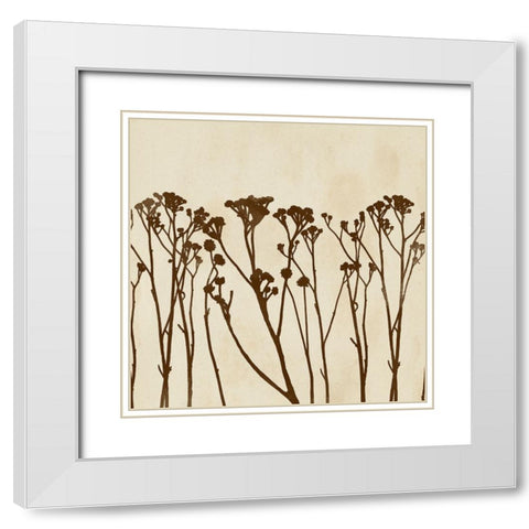 Garden Silhouette LIneup I White Modern Wood Framed Art Print with Double Matting by Vision Studio