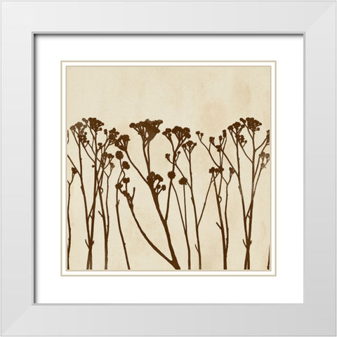 Garden Silhouette LIneup I White Modern Wood Framed Art Print with Double Matting by Vision Studio
