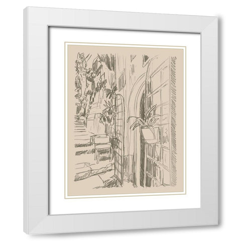 City Sketches III White Modern Wood Framed Art Print with Double Matting by Vess, June Erica