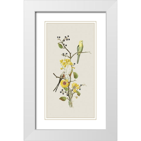 Nostalgic Birds I White Modern Wood Framed Art Print with Double Matting by Haase, Andrea
