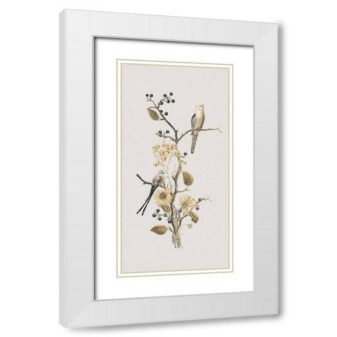 Nostalgic Birds III White Modern Wood Framed Art Print with Double Matting by Haase, Andrea