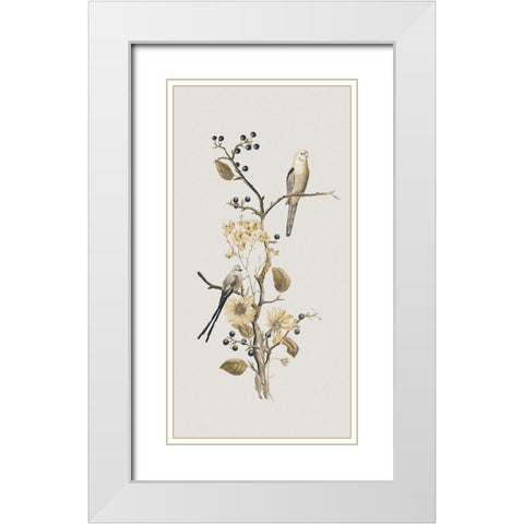 Nostalgic Birds III White Modern Wood Framed Art Print with Double Matting by Haase, Andrea