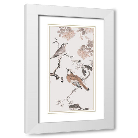 Birds of Asia I White Modern Wood Framed Art Print with Double Matting by Haase, Andrea