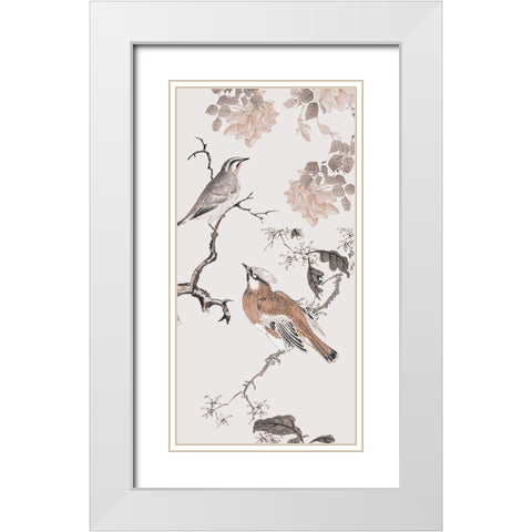Birds of Asia I White Modern Wood Framed Art Print with Double Matting by Haase, Andrea