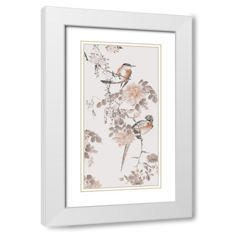 Birds of Asia II White Modern Wood Framed Art Print with Double Matting by Haase, Andrea