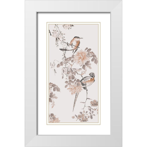 Birds of Asia II White Modern Wood Framed Art Print with Double Matting by Haase, Andrea
