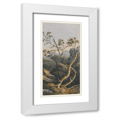Chinese Landscape I White Modern Wood Framed Art Print with Double Matting by Haase, Andrea