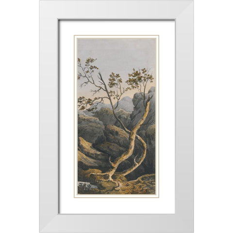 Chinese Landscape I White Modern Wood Framed Art Print with Double Matting by Haase, Andrea