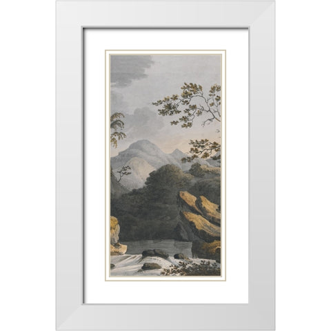 Chinese Landscape II White Modern Wood Framed Art Print with Double Matting by Haase, Andrea