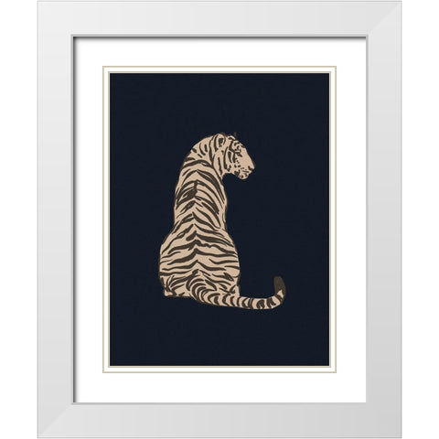 Big Jungle Cats III White Modern Wood Framed Art Print with Double Matting by Barnes, Victoria