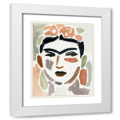 Frida Fragments I White Modern Wood Framed Art Print with Double Matting by Barnes, Victoria