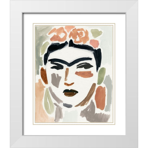 Frida Fragments I White Modern Wood Framed Art Print with Double Matting by Barnes, Victoria