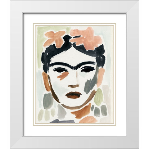 Frida Fragments II White Modern Wood Framed Art Print with Double Matting by Barnes, Victoria