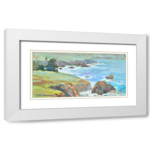 Ragged Cliffs White Modern Wood Framed Art Print with Double Matting by Stevens, Allayn