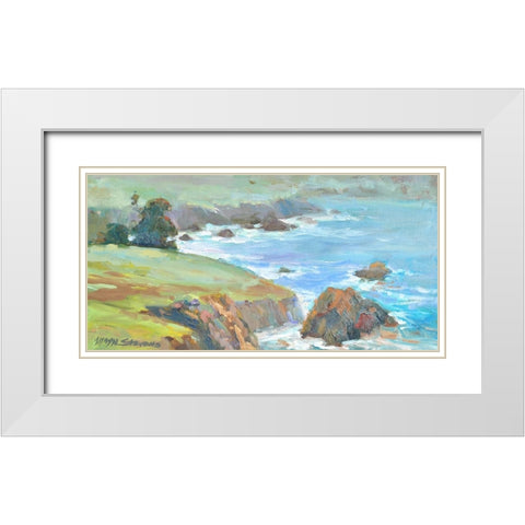 Ragged Cliffs White Modern Wood Framed Art Print with Double Matting by Stevens, Allayn