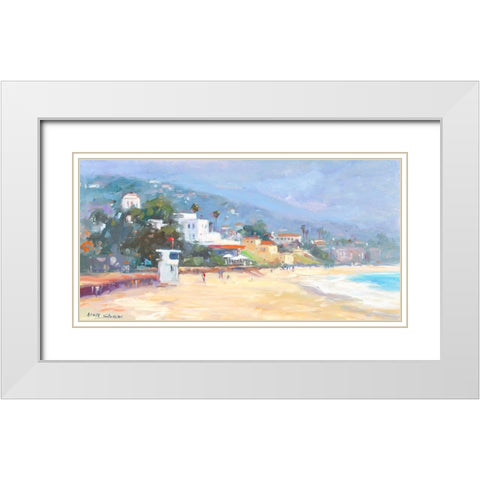 Newport Beach White Modern Wood Framed Art Print with Double Matting by Stevens, Allayn