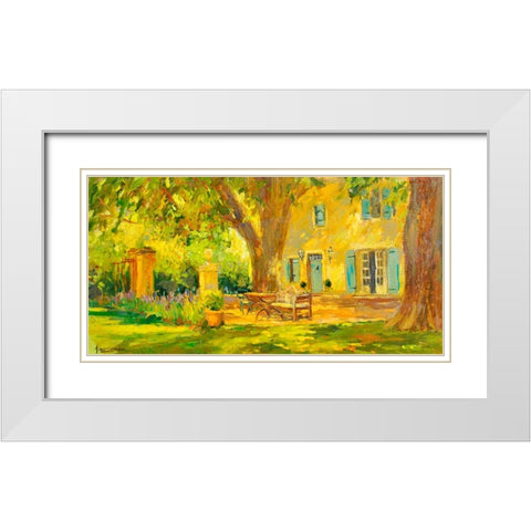 The Italian Villa White Modern Wood Framed Art Print with Double Matting by Stevens, Allayn