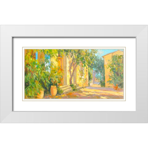Villa Entrance White Modern Wood Framed Art Print with Double Matting by Stevens, Allayn
