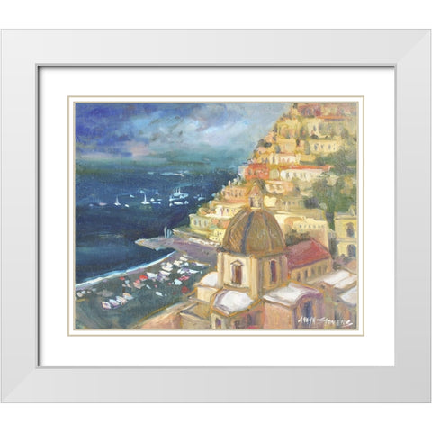 Lovely Coastal View White Modern Wood Framed Art Print with Double Matting by Stevens, Allayn